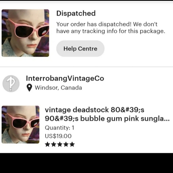 Vintage Bubblegum Pink Deadstock Sunnies - Picture 3 of 3